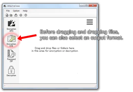 Select output format in advance