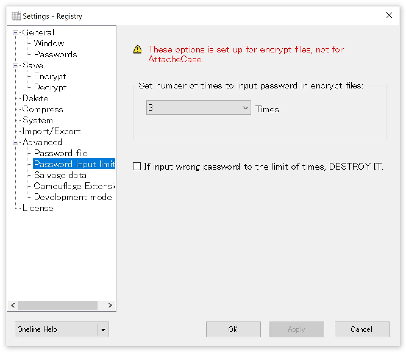 Password input limit panel